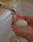 Using plant-based shampoo and body wash bar for sensitive skin