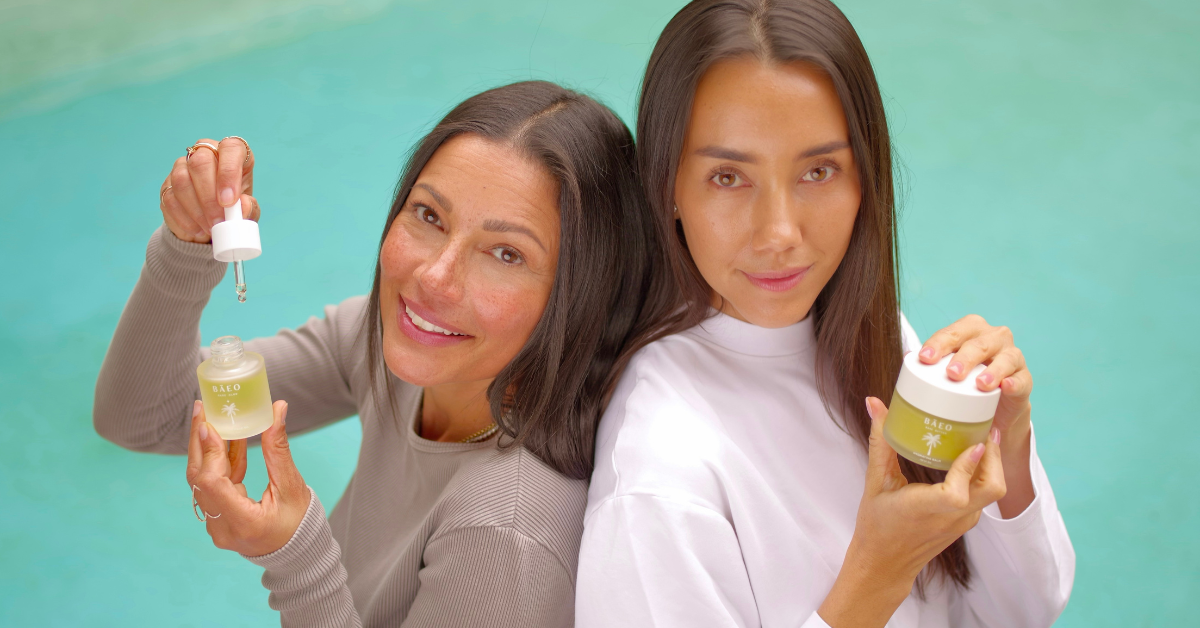 Showing organic women-owned skincare products to hydrate skin